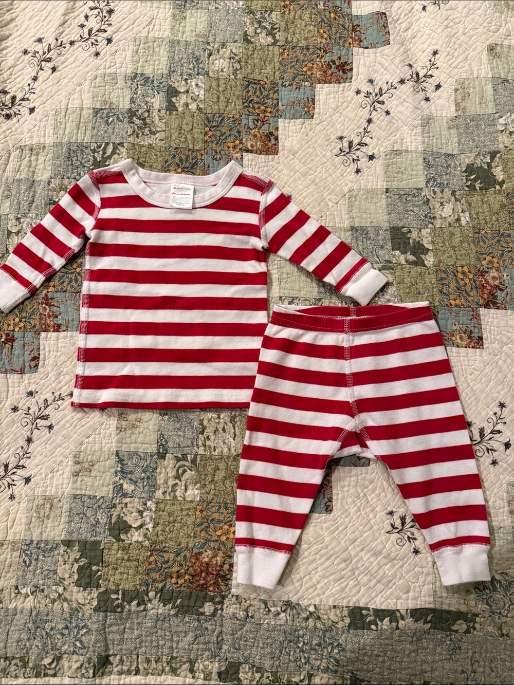 Hanna Andersson Red and White Striped Pajama Set